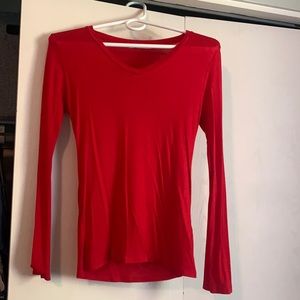 Red long sleeve fitted shirt